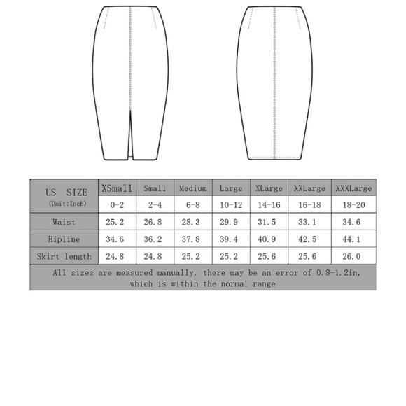 Faux Leather Pencil Skirt High Waist Split  Midi Hip Skirt - Picture 7 of 7